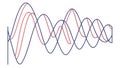 Wavy lines colorful pattern, abstract dynamic motion design, vector design Generative AI Royalty Free Stock Photo