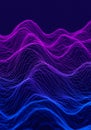 Wavy lines form a three-dimensional grid pattern, creating a dynamic landscape of Royalty Free Stock Photo
