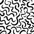 Wavy lines hand drawn seamless vector pattern. Vector ink ornament for wrapping paper. Royalty Free Stock Photo