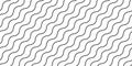 Wavy lines seamless pattern. Undulate stripes repeating background. Black and white diagonal waves texture. Simple Royalty Free Stock Photo