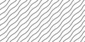 Wavy lines seamless pattern. Undulate stripes repeating background. Black white diagonal waves texture. Simple curved Royalty Free Stock Photo