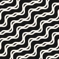 Vector abstract wavy seamless pattern. Black and white waves background Royalty Free Stock Photo