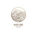 Wavy lines structure, landscape logo.