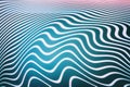 Wavy Lines Turquose and White Pattern. Abstract Textured Background Royalty Free Stock Photo