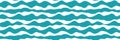 Wavy lines vector seamless border. Chunky uneven wide horizontal sea wave banner. Abstract marine geometric repeat