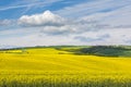 Wavy meadows spring landscape in South Moravia Royalty Free Stock Photo