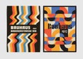 Wavy and Modular Bauhaus Poster Duo. Royalty Free Stock Photo
