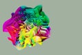 Wavy multicolored frill layers isolated on background. 3d rendering