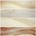 Wavy natural color website banners or stripes, graphic art design in neutral brown and beige