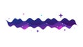 Wavy Night Sky Border with Twinkling Stars, vector design Generative AI Royalty Free Stock Photo