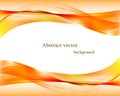Abstract orange wavy vector background. Royalty Free Stock Photo