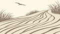 Wavy Path Through Serene Sand Dunes, Symbolizing Desert Exploration, vector design Generative AI Royalty Free Stock Photo