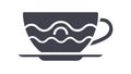 Wavy Pattern Tea Cup Vector Design, vector design Generative AI Royalty Free Stock Photo