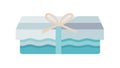 Wavy Patterned Gift Box, Ocean Theme Present, vector design Generative AI Royalty Free Stock Photo