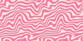 Wavy pink line seamless pattern. Trippy groovy liquid wave background. Repeating retro psychedelic texture in 60s, 70s Royalty Free Stock Photo