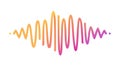 Wavy Pink-Purple Audio Waveform. Smooth Sound Frequency Visualization, vector design Generative AI Royalty Free Stock Photo