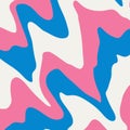 Wavy psychedelic pattern in vibrant 70s hues, fluid geometry. Retro groovy effect
