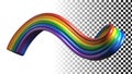 Wavy rainbow ribbon, colorful flow, abstract design element png transparent image Generative AI Royalty Free Stock Photo