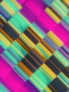 Wavy rectangular stacks. Abstract image of a program data array. 3d rendering digital illustration