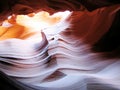 Wavy rock surface in Antelope Canyon