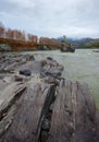 Wavy rocks on the Bank of Katun - vertically