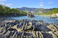 Wavy rocks on the Katun River