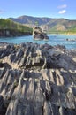 Wavy rocks on the Katun River