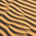 Wavy sand patterns cast alternating light and shadow on a dune surface Royalty Free Stock Photo