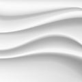 Wavy Silk Abstract Background Vector. White Satin Silky Cloth Fabric Textile Drape With Crease Wavy Folds.