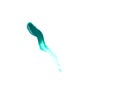 A wavy smear of green paint is insulated on a white background Royalty Free Stock Photo
