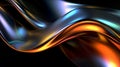 Wavy smooth multicolor chrome surface, shiny dynamic metallic wave, futuristic and creativity concept 3d illustration, modern