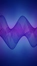 Wavy Sound Wave Pattern in Purple and Blue Gradient Background abstract Royalty Free Stock Photo