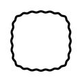Wavy squircle or square frame with rounded borders. Simple geometric shape with curvy edges isolated on white background