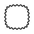 Wavy squircle or square with rounded borders frame. Simple geometric wiggly shape isolated on white background. Empty