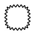 Wavy squircle or square with rounded borders. Simple geometric wiggly shape isolated on white background. Blank tag or