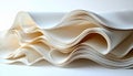 Wavy Stack of White Paper Sheets Close Up Studio Shot on White Background Royalty Free Stock Photo