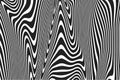 Wavy Stripes Pattern Background Of Twisted Curved Black And White Abstract Ripple Lines Background. Vector Modern Trendy 3D Curves