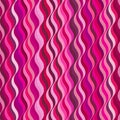 Geometric vertical wavy stripes in different shades of pink. Seamless vector pattern. Royalty Free Stock Photo