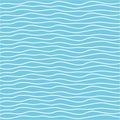 Wavy stripes seamless background. Thin hand drawn uneven waves vector pattern. Striped abstract template. Royalty Free Stock Photo