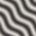 Wavy stripes vector seamless pattern. Retro wavy engraving texture. Geometric lines design.