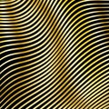 Wavy strips of golden color on a dark background. Royalty Free Stock Photo