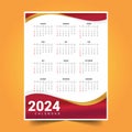 wavy style 2024 new year calendar layout for event planner