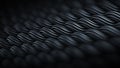 Wavy surface of black curles ornament abstract 3D rendering