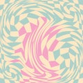 1970 Wavy Swirl Seamless Pattern in Orange and Pink Colors. Seventies Style, Groovy Background