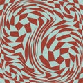 1970 Wavy Swirl Seamless Pattern in Orange and Pink Colors. Seventies Style, Groovy Background Royalty Free Stock Photo