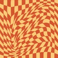 1970 Wavy Swirl Seamless Pattern in Orange and Pink Colors. Seventies Style, Groovy Background Royalty Free Stock Photo