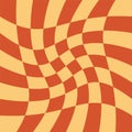 1970 Wavy Swirl Seamless Pattern in Orange and Pink Colors. Seventies Style, Groovy Background Royalty Free Stock Photo