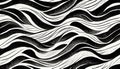 Wavy and swirled brush strokes vector seamless pattern. Generative AI Royalty Free Stock Photo