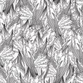 Wavy tulip flowers seamless pattern Royalty Free Stock Photo