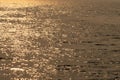 Wavy water surface with glittering orange sun light. 3